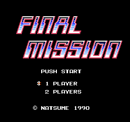 Final Mission (Japan) Title Screen